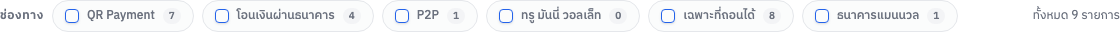 แถบตัวกรองช่องทาง