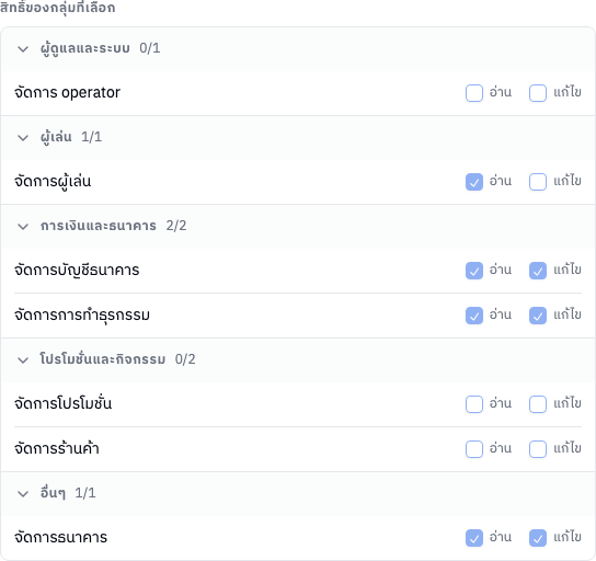 การ์ดสิทธิ์ของกลุ่มที่เลือก