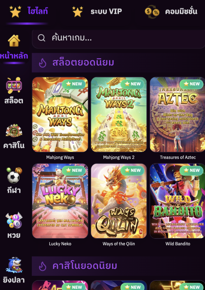 หน้ารายการเกมของผู้เล่น